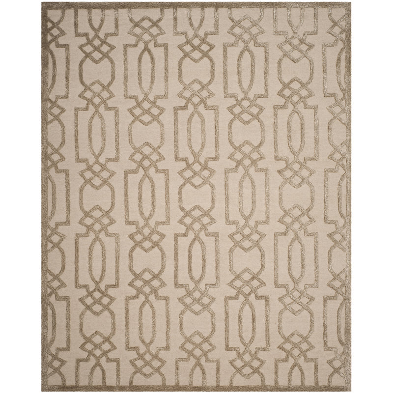 Zandbergen Hand Tufted Wool Geometric Rug, Rectangle 4' x 6'