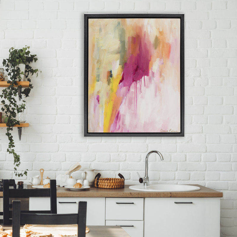 Cadre flottant facile comme le dimanche matin, design par Amira Rahim, H 31 po x l 25 po, Cadre flottant noir de jais