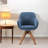 23" Yellow And Natural Fabric And Wood Swivel Arm Chair-572939703