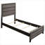 Pour les chambres d'amis douillettes et les chambres principales compactes, structure de lit simple à panneau gris en bois de style transitionnel