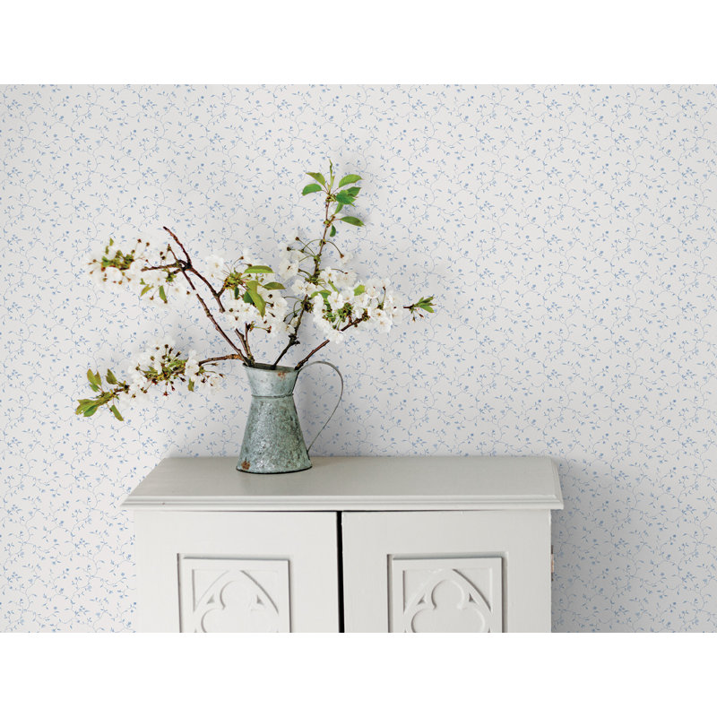 Schofield 10m x 53cm Matte Wallpaper Roll, Blue/White