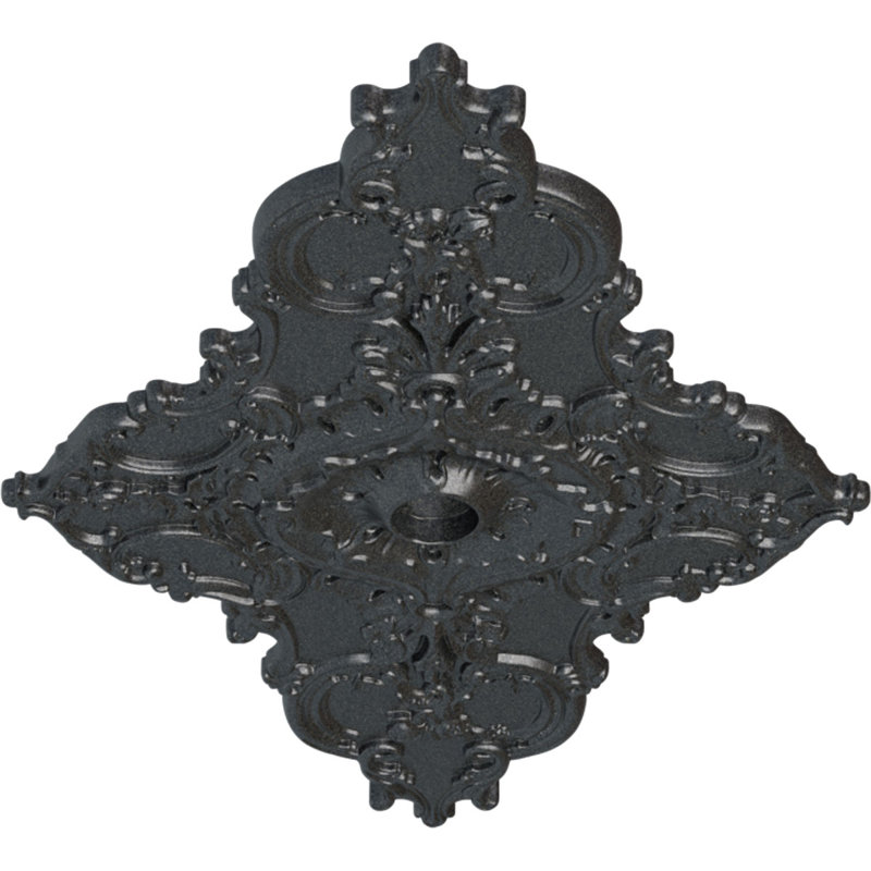 Grand médaillon de plafond floral Endurathane, diamètre extérieur de 41 1/8 po x P 2 1/2 po (convient aux auvents jusqu'à 1 1/2 po), finition tortue peinte à la main