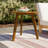 Akiva 20" W Round Slatted Solid Teak Outdoor Side Table