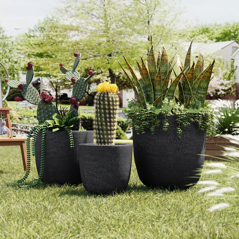 Ensemble de pots de fleurs U_Style, Gris anthracite