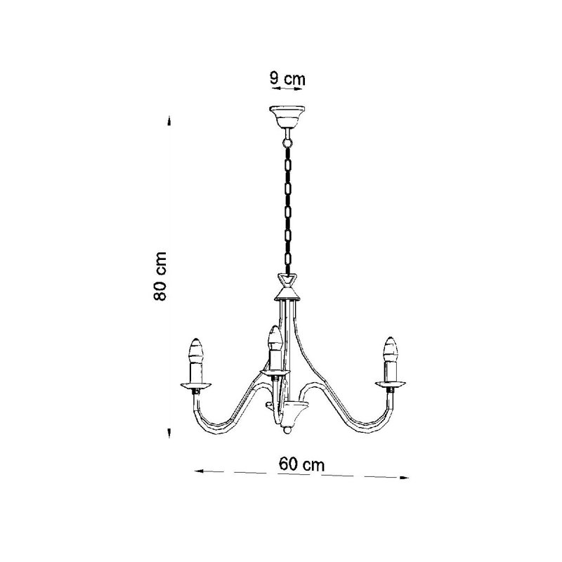 Tanan 3 - Light Candle Style Chandelier, White