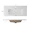 Meuble-lavabo mural polyvalent 36 po avec lavabo en céramique 36 po et poignées à fermeture en douceur à conception libre avec 2 tablettes latérales ouvertes, grand espace de rangement, blanc