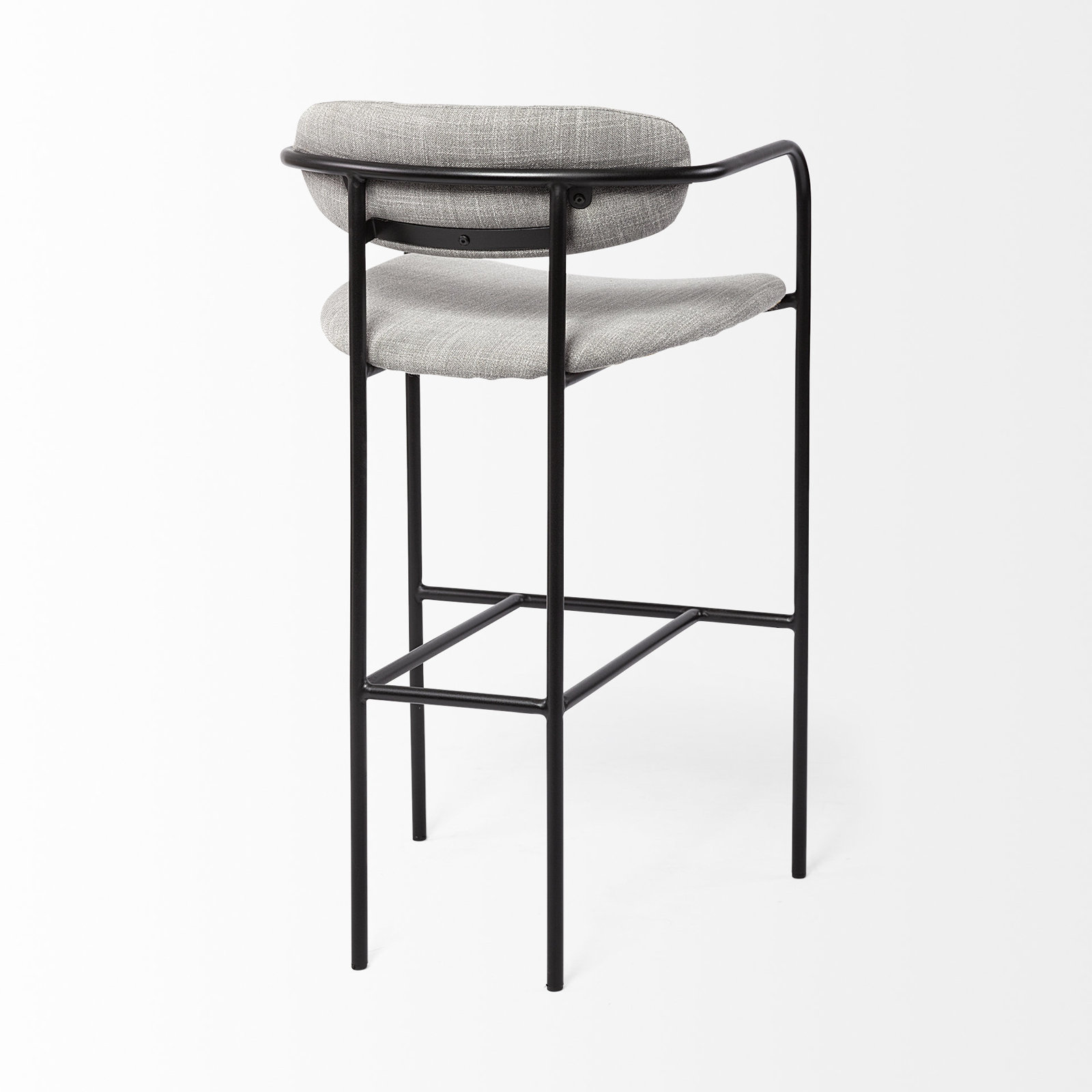 Belarus Fabric Seat Stool, Bar Stool (30” Seat Height), Gun Metal Gray, Gray
