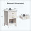 Table de chevet en rotin - table de chevet Boho avec 2 tiroirs et tablette