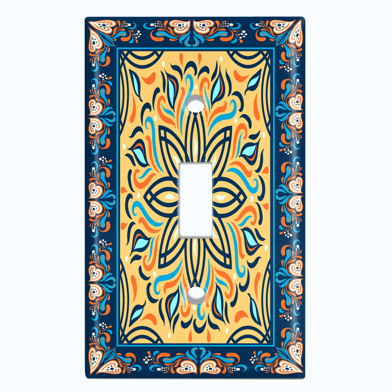Patterned 1 - Gang Toggle Light Switch Standard Wall Plate