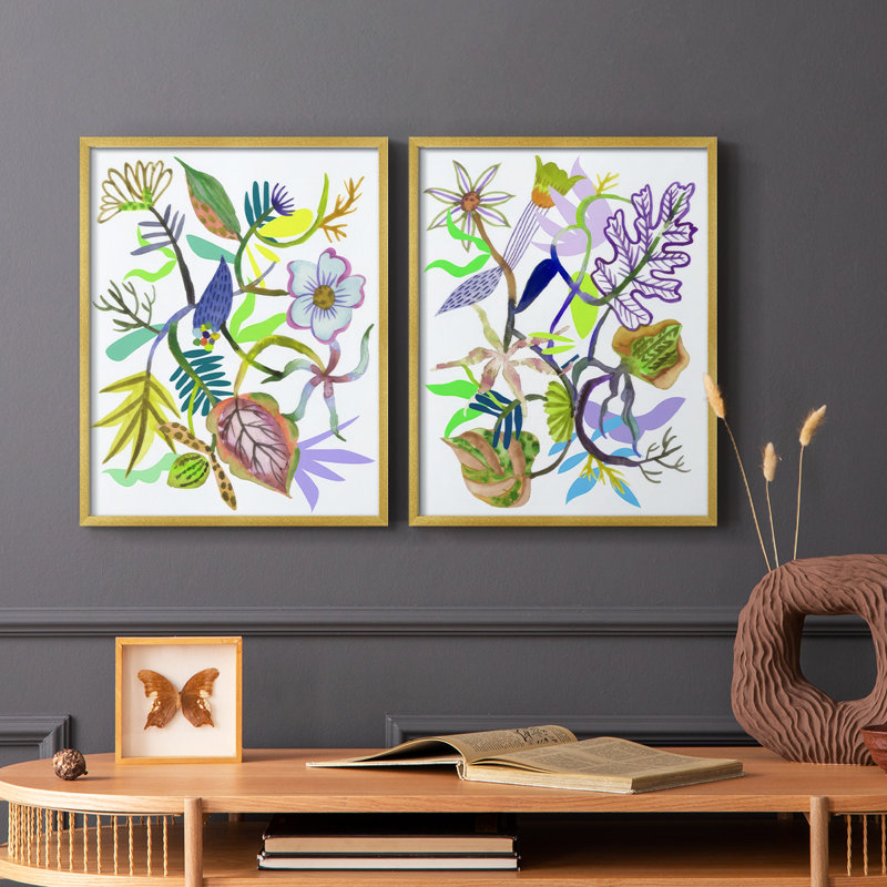 «Flower of Fate I», reproduction encadrée de qualité supérieure - prête à être accrochée - aucun clou requis - aucun clou requis