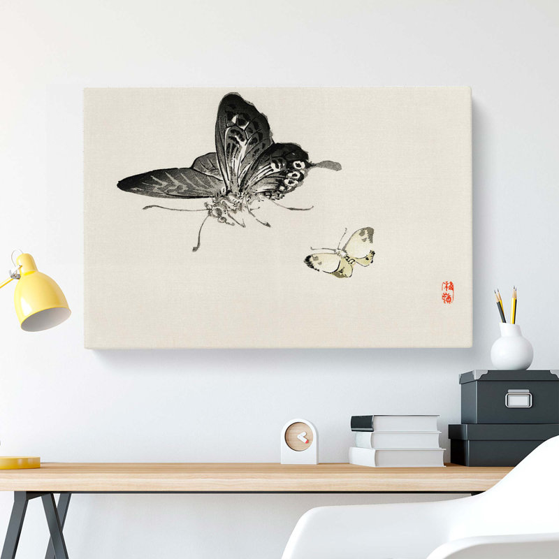 Butterflies by Kono Baireir - Wrapped Canvas Painting, 35cm H x 50cm W x 3cm D
