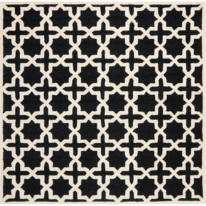 Igna Hand Tufted Wool Geometric Rug, Square 8'