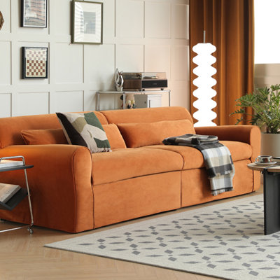 Canapé droit 3 places Retro Orange