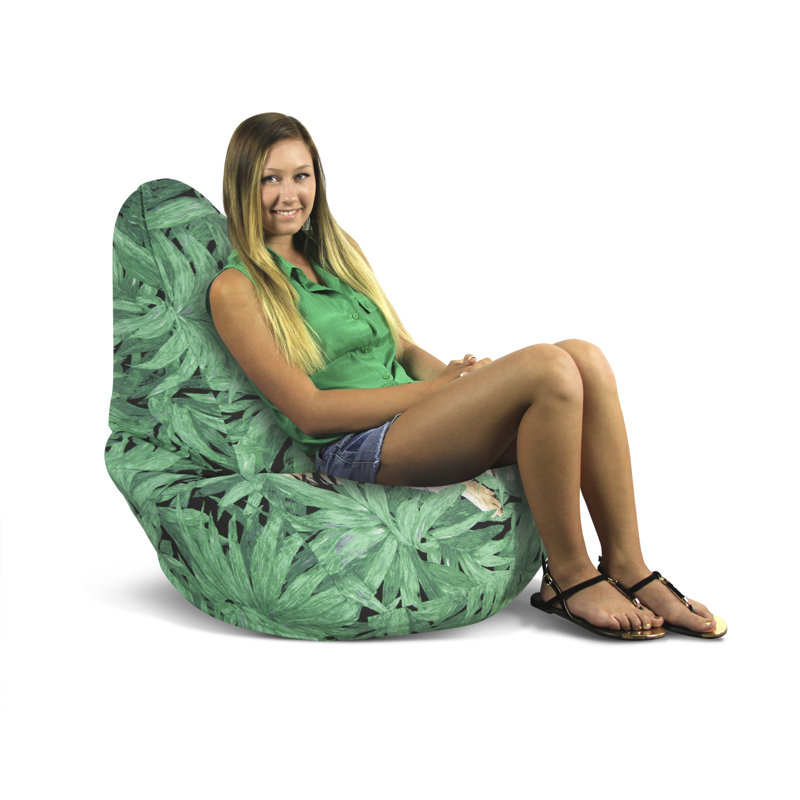 American Furniture Alliance Adult Bean Bag Chair, Green Leaf 