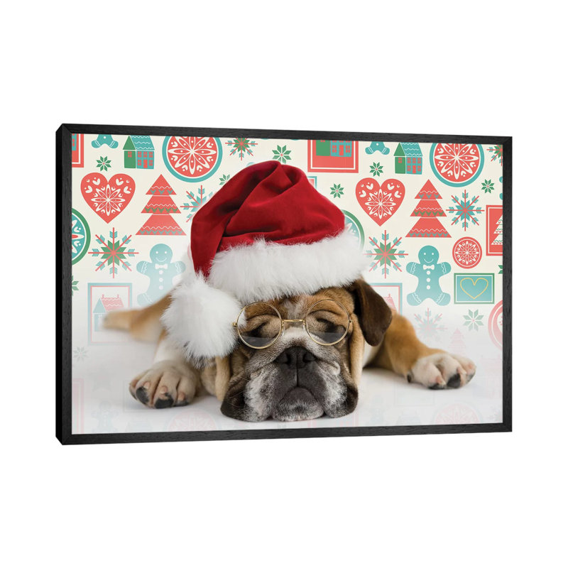 Bruno Holiday by Rachael Hale - Print on Canvas, 101.6 cm H x 66.04 cm W, Black Framed