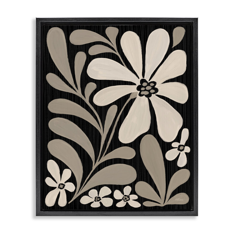 Cadre flottant crème crème moderne, design par Cat Thurman Designs, Cadre flottant noir de jais, H 21 po x l 17 po
