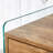 Double-drawer bedside table. The board surface is MDF with grain sticker, and both sides are transparent tempered glass. The design is simple and elegant, with excellent storage functions-1433599278