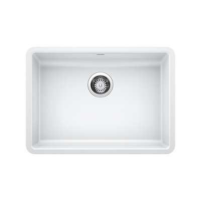 Precis SILGRANIT 25" ADA Single Bowl Undermount Kitchen Sink - White