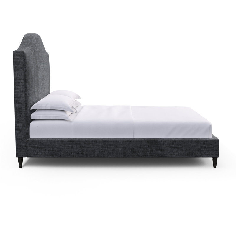 Montague Upholstered Standard Storage Bed, California King, Crushed Velvet Graphite, Ebony