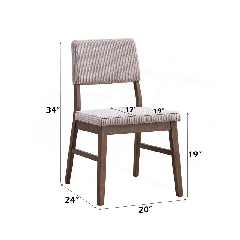 Ensemble de 2 chaises d'appoint en velours côtelé et noyer Seda Dusty Mauve, Mauve cendré