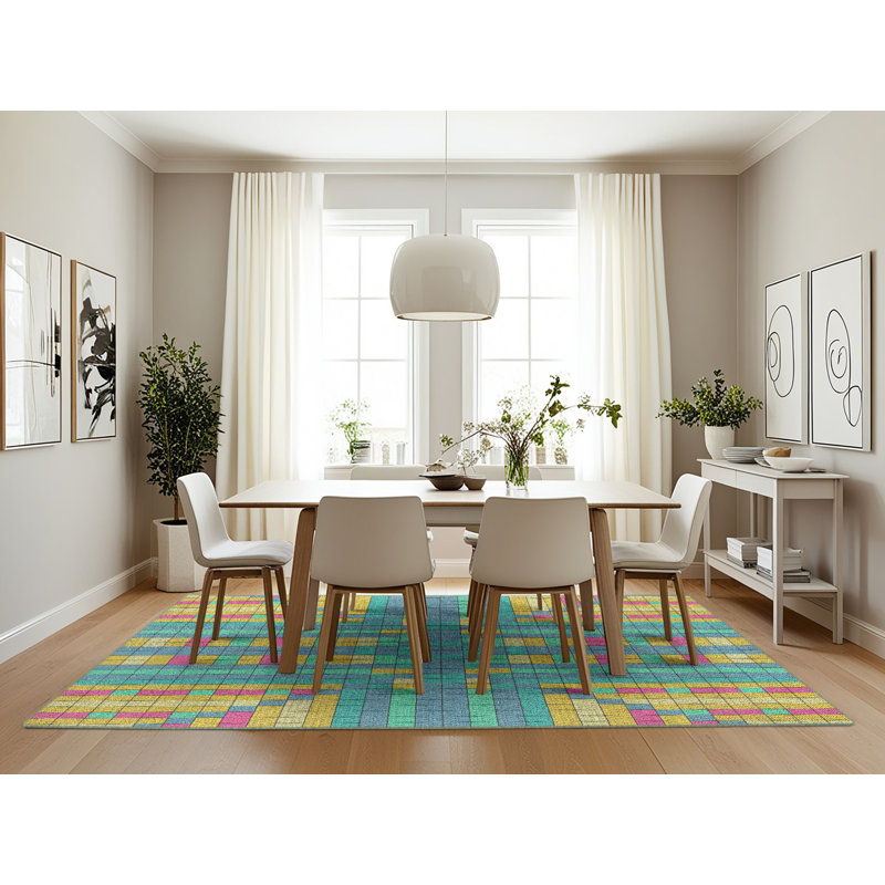 Tapis décoratif géométrique Putman, Rectangle 7 pi x 10 pi