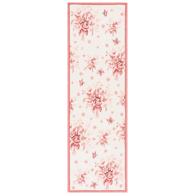 Jonsson Hand Hooked Wool Floral Rug, Runner 2'6" x 8'