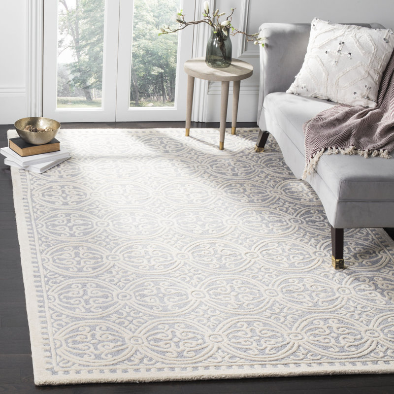 Sadik Hand Tufted Wool Geometric Rug, Rectangle 5' x 8'