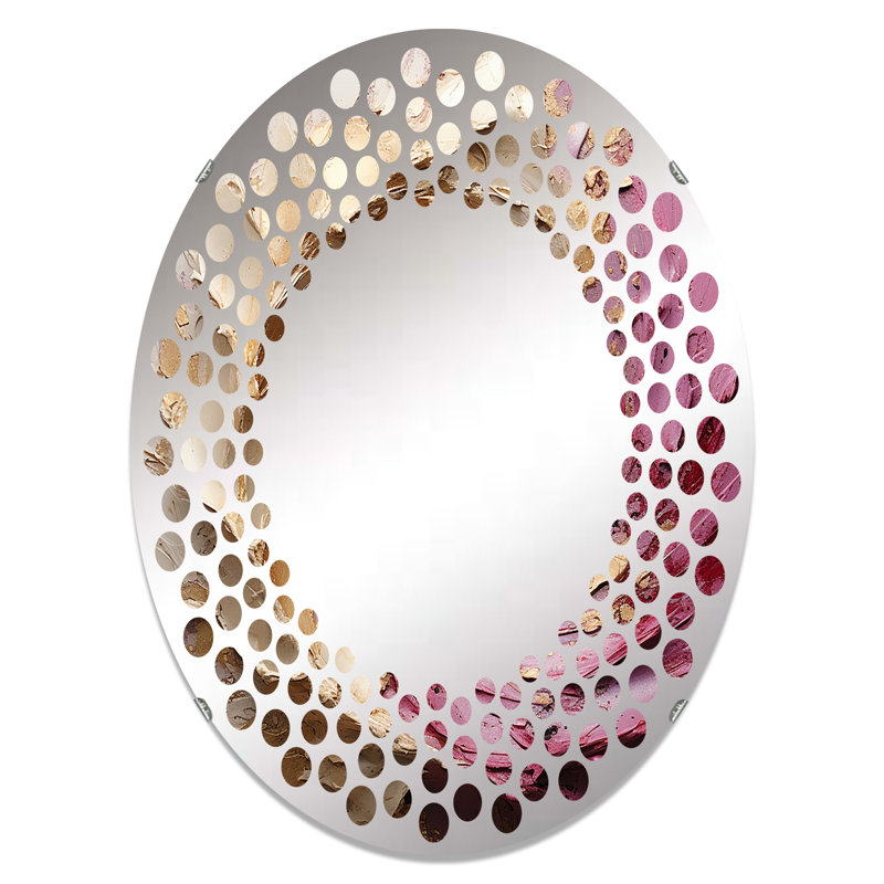 Miroir mural à pois or rose et minimalisme MIR106129, L 24 po x H 36 po