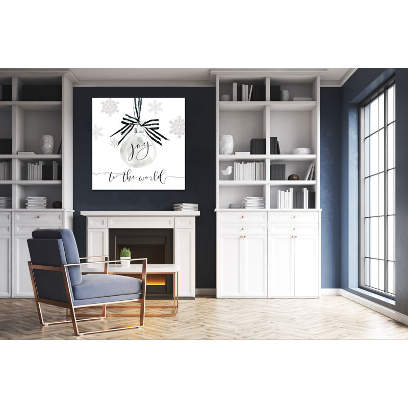 Joy Joy Ornament - impression d'art textuel, H 24 po x l 24 po x P 1,5 po, Toile tendue