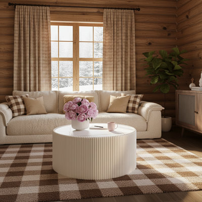 Top Cylinder Shape Leather  Modern Sofa Table For Living Room Furniture