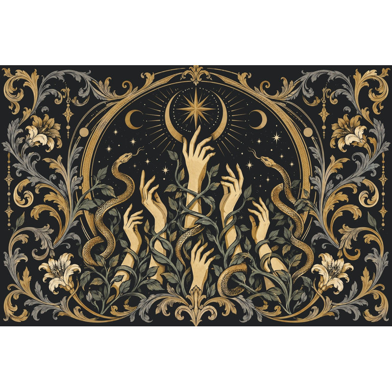 Papier peint ornemental mystique Baroque, 160 po x 108 po, Non tissé