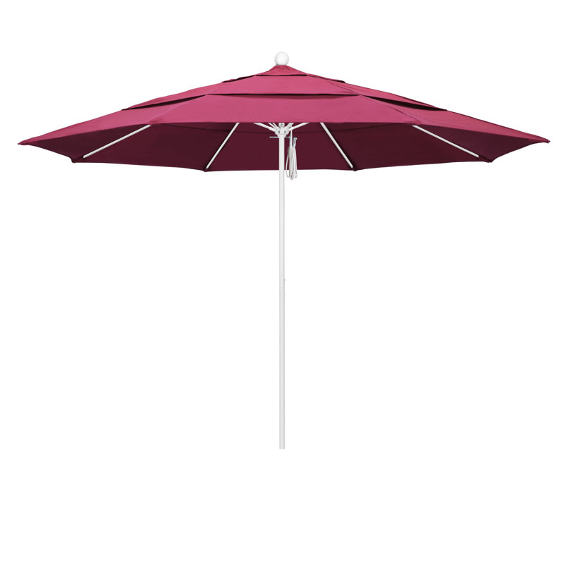 Parasol de marché 11 pi Hibo, Toile Sunbrella® rose vif