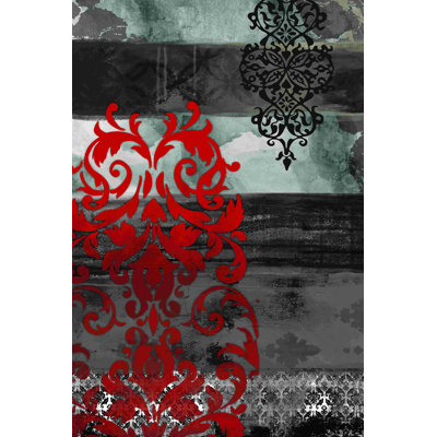 " Red Black Damask "