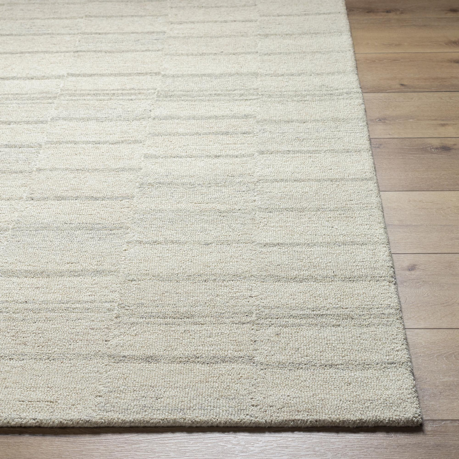 Demie Hand-Woven Gray Striped Rug, Rectangle 8' x 10'
