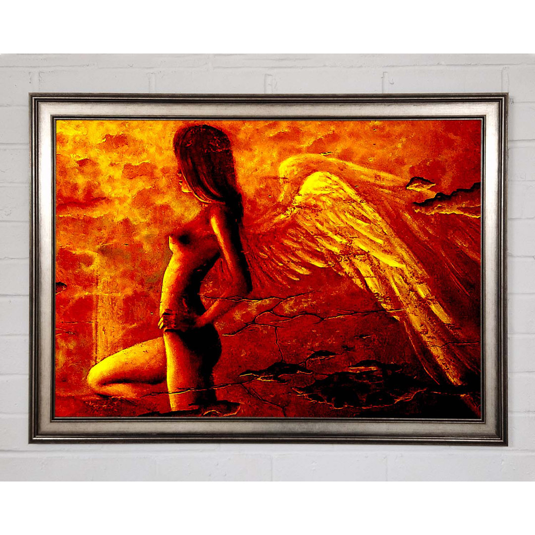 Gerahmtes Leinwandbild Orange Winged Angel