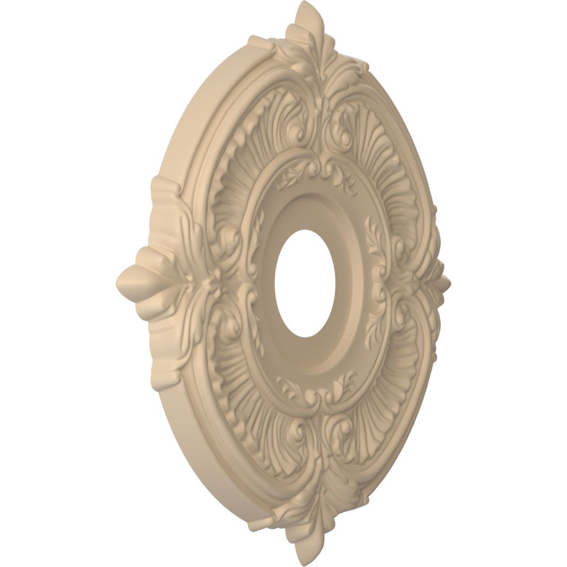 Attica Thermoformed PVC Ceiling Medallion, 16" H x 16" W x 1" D, UltraCover Satin Smokey Beige