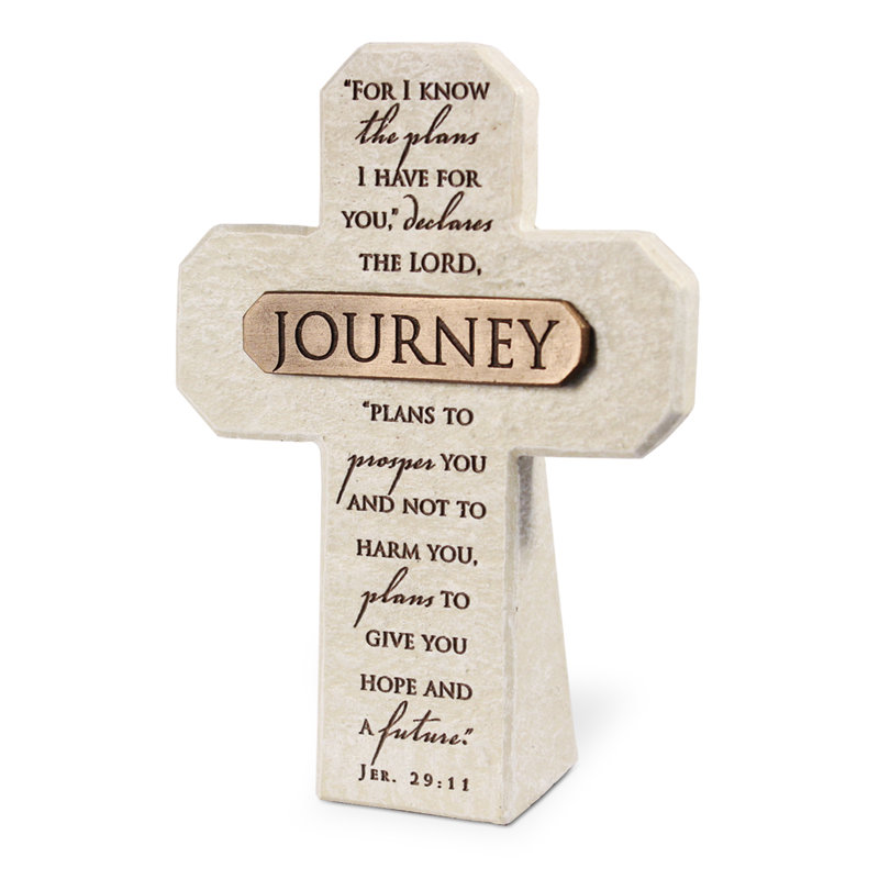 Tabletop Cross Journey Bronze Bar 5-1/2 H
