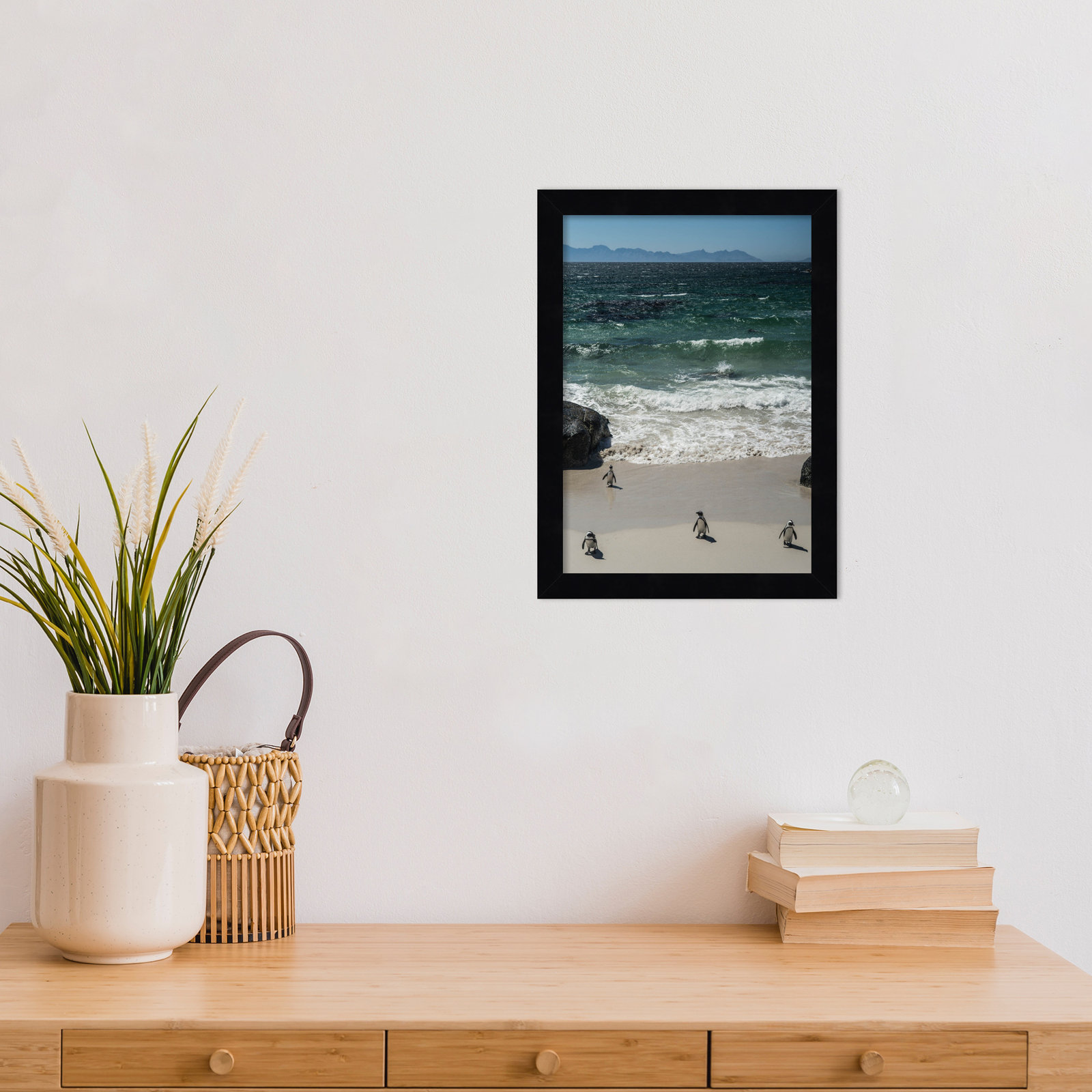 Coming In to the Beach by Shot by Clint Wood Framed Wall Art Print, Black, 13" H x 10" W