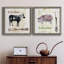 Vache dorée - ensemble de 2 peintures sur toile encadrées-1417209935-1417209932