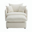 Fauteuil d'appoint pivotant surdimensionné rembourré avec repose-pieds-131277056