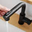 Robinet de lavabo de salle de bain noir à poignée simple avec douchette rétractable - Rempli de céramique, classique pour salle de bain et cuisine