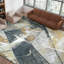 Hand Knotted Abstract Area Rug in Charcoal/Gold/Ivory-945524510