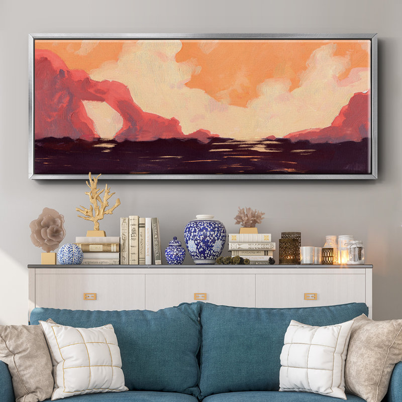 «Pink Rock Coast I», toile encadrée, H 24 po x l 60 po