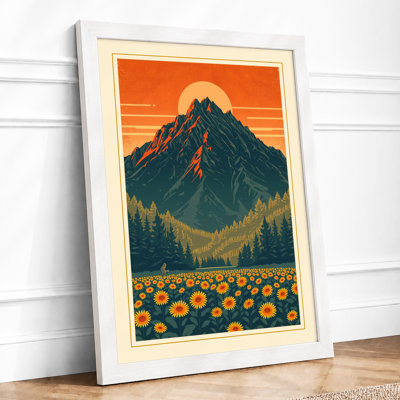 Mountain At Sunrise Vintage - Print