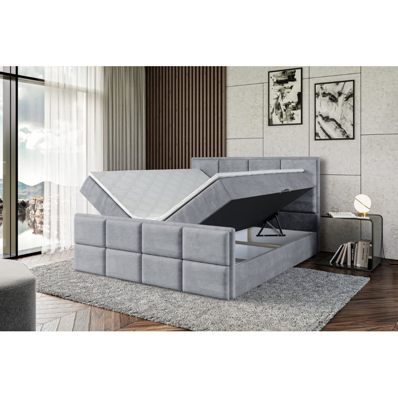 Bed, 160cm W x 200cm L, in Grey