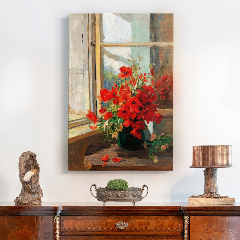 «Vintage Floral Print», encadré sur toile, H 49 po x l 33 po