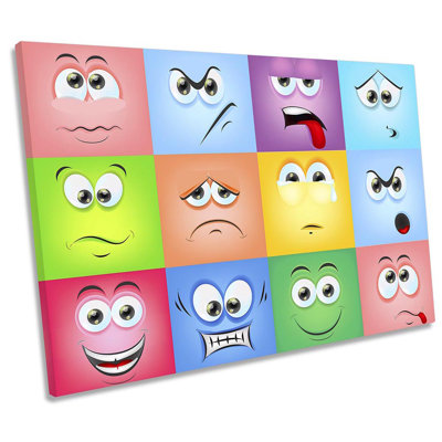 Funny Emoji Faces - Wrapped Canvas Print