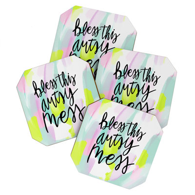 Wood 4 Piece Coaster Set