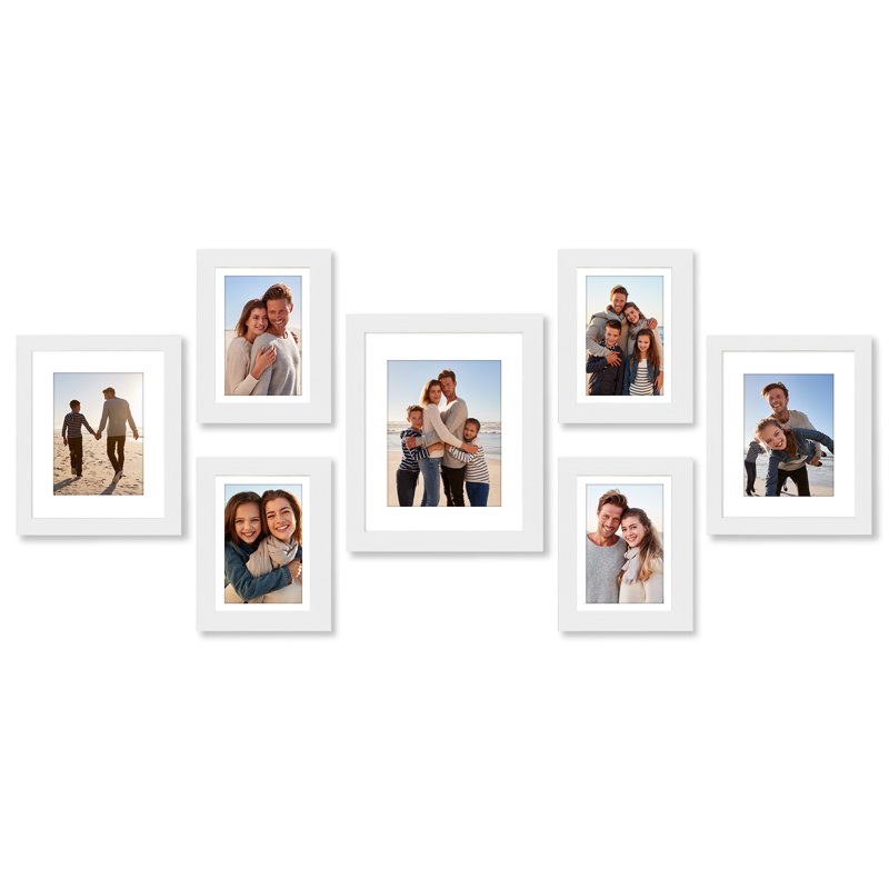 Ensemble de 7 cadres photo Merranda Americanflat - Verre incassable - Ensemble de cadres muraux Gallery, Blanc