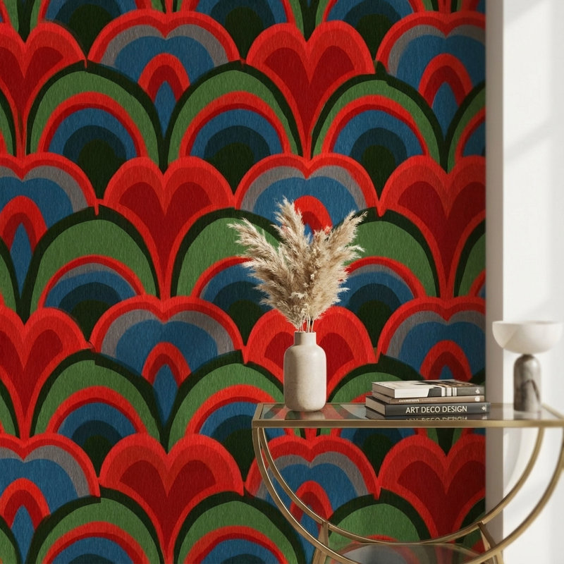 Papier peint à motif géométrique